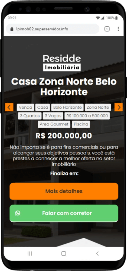 Modelo de landing page para corretores de imóveis