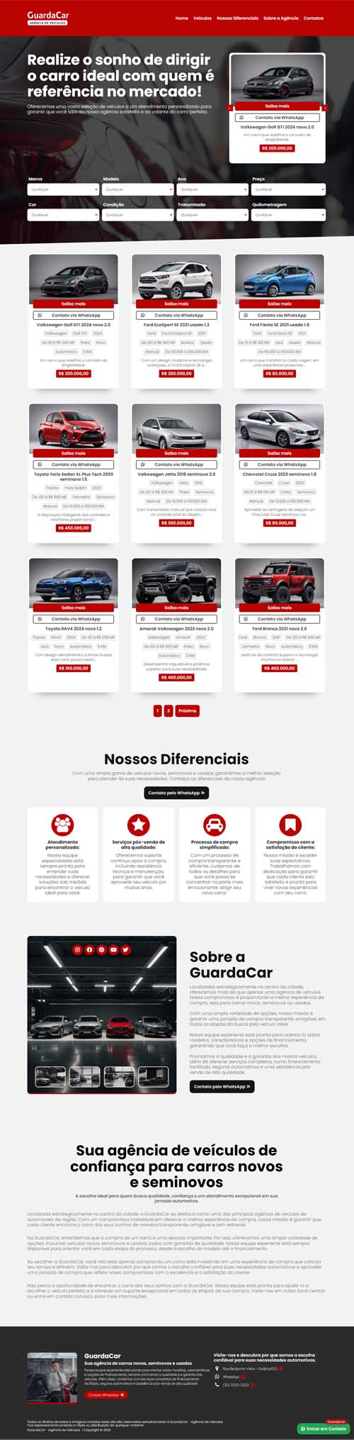 Modelo de site para agência de veículos