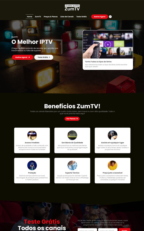 Página inicial do site