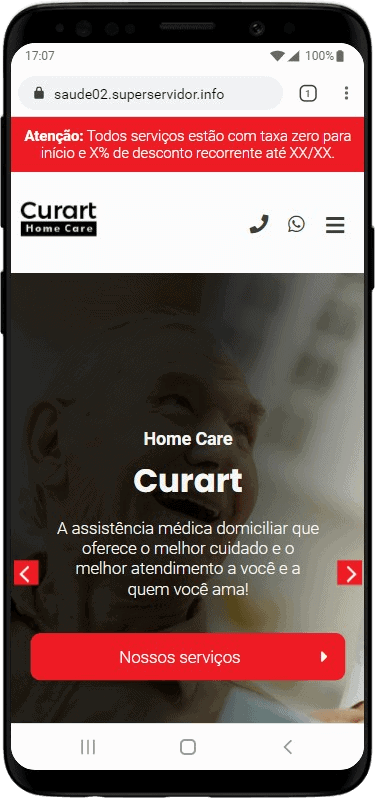 Modelo de site para empresas de home care