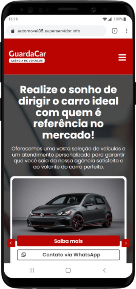 Modelo de site para agência de veículos